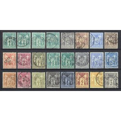 France 1876/1890 - Belle collection au type Sage COTE 1.300 € - TB D'ASPECT