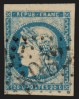 n°44A, Bordeaux, 20c bleu, Type I Report 1, oblitéré GC 5062 SETIF Algérie