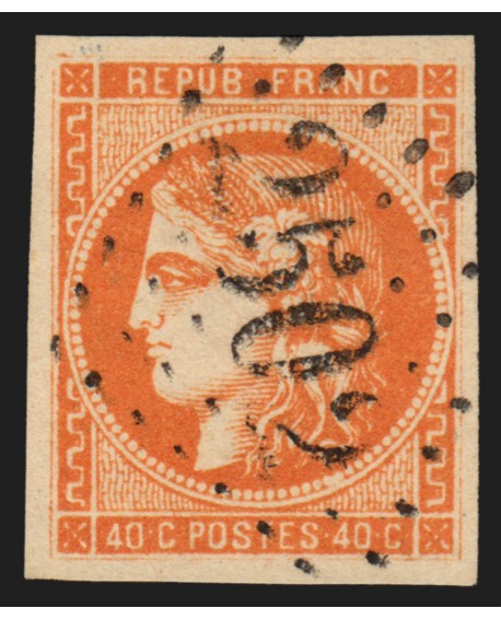 n°48, Bordeaux, 40c orange, oblitéré GC 2502 Montpellier, signé CALVES - TB