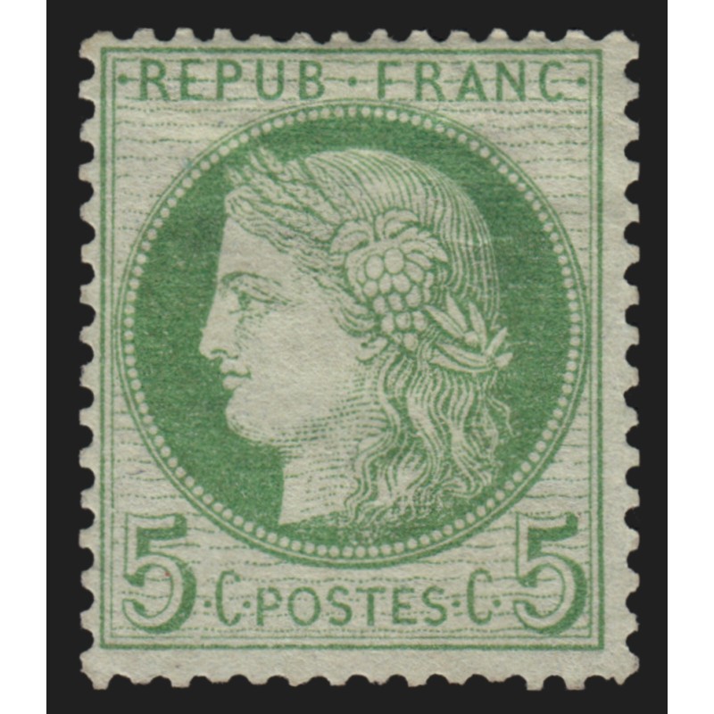 n°53, Cérès 5c vert-jaune, neuf * avec charnière forte - TB D'ASPECT