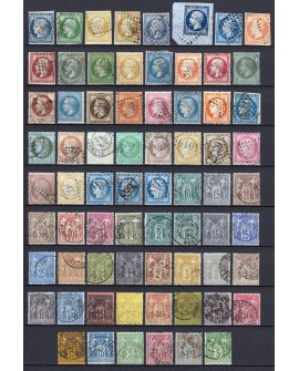 France 1849/1890 - Collection 70 timbres Cérès, Napoléon, Sage - COTE 1.450 €