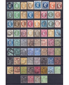 France 1849/1890 - Collection 68 timbres Cérès, Napoléon, Sage - COTE 1.500 €