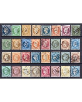 France 1849/1890 - Collection 64 timbres Cérès, Napoléon, Sage - COTE 1.250 €