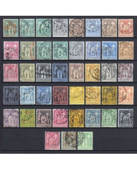 France 1876/1890 - Collection de 43 timbres au type Sage - COTE 1.130 €
