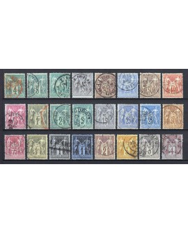 France 1876/1890 - Collection de 43 timbres au type Sage - COTE 1.130 €