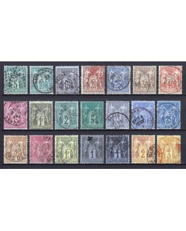 France 1876/1890 - Collection de 41 timbres au type Sage - COTE 1.000 €