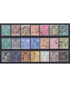 France 1876/1890 - Collection de 37 timbres au type Sage - COTE 800 € - B/TB