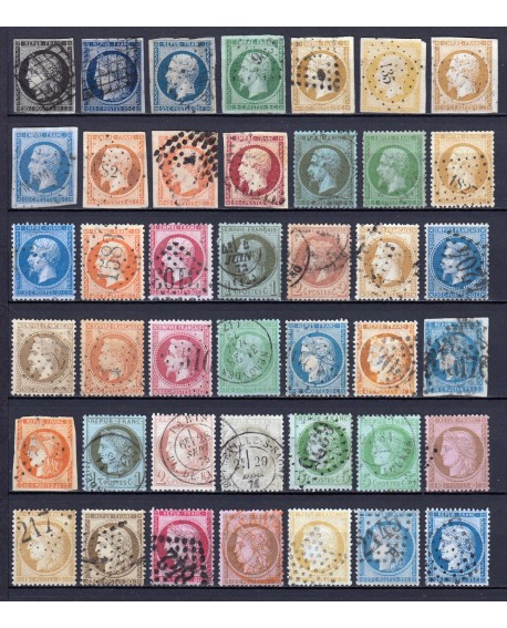 France 1849/1875 - Collection 42 timbres Cérès, Napoléon - COTE 1.475 €