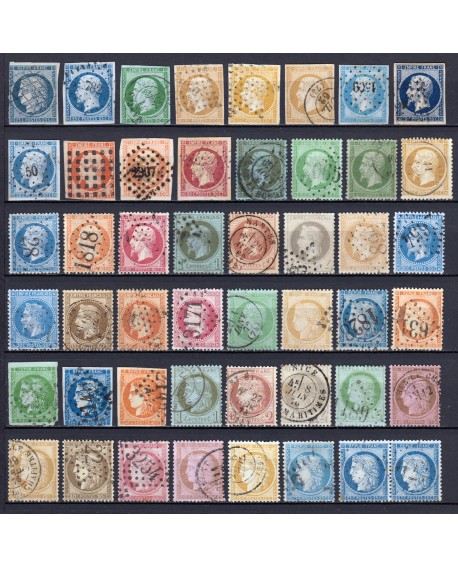 France 1849/1875 - Collection 47 timbres Cérès, Napoléon - COTE 1.850 €