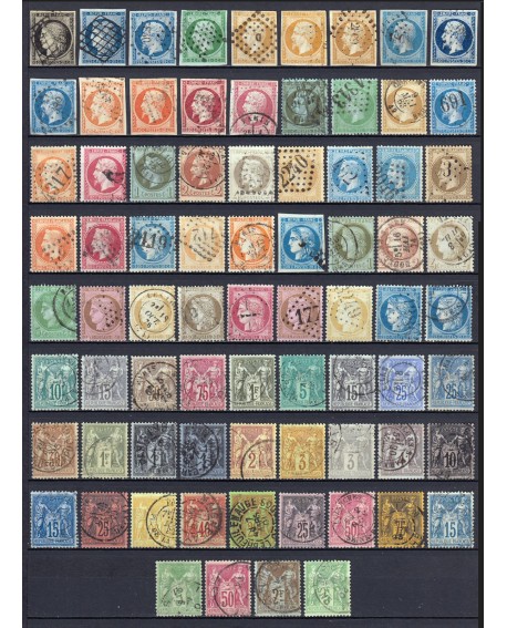 France 1849/1890 - Collection timbres Cérès Napoléon, COTE 1650 € - TB D'ASPECT