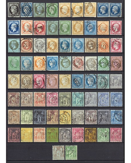 France 1849/1890 - Collection timbres Cérès Napoléon, COTE 1900 € - TB D'ASPECT