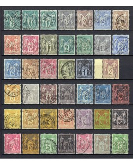 France 1876/1890 - Belle collection au type Sage COTE 1.150 € - TB D'ASPECT
