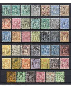 France 1876/1890 - Belle collection au type Sage COTE 1.150 € - TB D'ASPECT