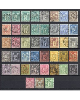France 1876/1890 - Belle collection au type Sage COTE 1.300 € - TB D'ASPECT