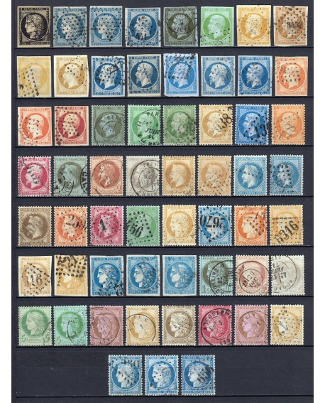 France 1849/1875 Belle collection Napoléon et Cérès COTE 2.200 € - TB D'ASPECT