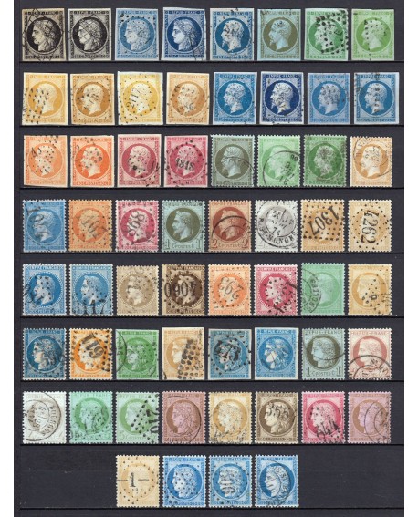 France 1849/1875 Belle collection Napoléon et Cérès COTE 2.450 € - TB D'ASPECT