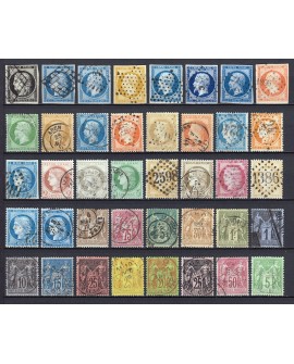 France 1849/1890 - Superbe collection 40 timbres Napoléon Cérès - TB 1er choix