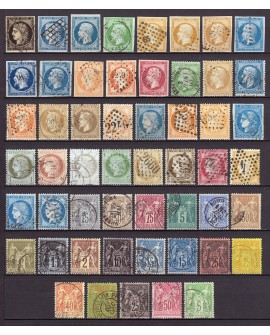 France 1849/1890 - Superbe collection 53 timbres Napoléon Cérès - TB 1er choix