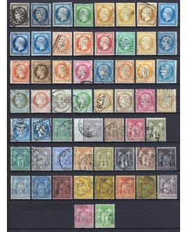 France 1849/1890 - Superbe collection 57 timbres Napoléon Cérès - TB 1er choix