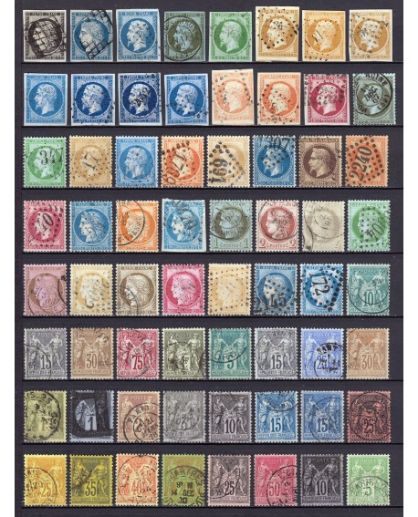 France 1849/1890 - Superbe collection 64 timbres Napoléon Cérès - TB 1er choix