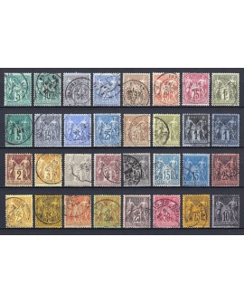 France 1876/1890 - Très belle collection de type Sage COTE 570€ - TB 1er choix