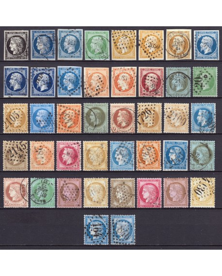 France 1849/1875 Superbe collection timbres Napoléon Cérès 1er choix COTE 1170€
