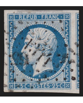 n°10, Présidence 1852, 25c bleu, oblitéré de 2 PC différents - SUPERBE D'ASPECT