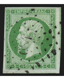 n°12, Napoléon non-dentelé, 5c vert, oblitéré losange PC - TB