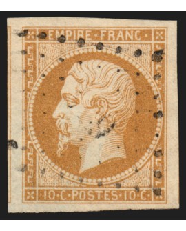 n°13B, Napoléon non-dentelé 10c brun, Type II - SUPERBE