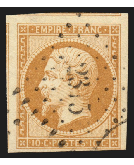 n°13B, Napoléon non-dentelé 10c brun, Type II, oblitéré - SUPERBE