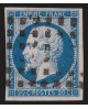 n°14A, 20c bleu, Type I, oblitéré GROS POINTS CARRÉS - TB