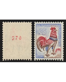 n°1331b, numéro rouge au verso, Coq de Decaris, neuf ** sans charnière SUPERBE