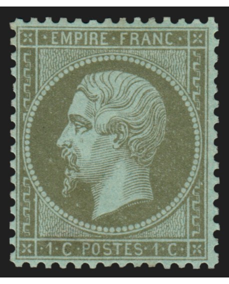 n°19, Napoléon, 1c vert-olive, neuf * trace de charnière - TB D'ASPECT