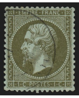 n°19, Napoléon, 1c vert-olive, oblitération légère, signé A.BRUN - TB