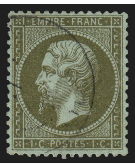 n°19, Napoléon, 1c vert-olive, oblitération légère, signé A.BRUN - TB