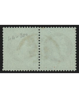 n°25 paire, Napoléon Lauré 1c vert-bronze, oblitéré càd ALGER Algérie - TB
