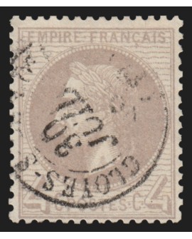 n°27A, Napoléon Lauré, 4c gris, oblitéré càd CLOYES-SUR-LE-LOIR Eure - TB
