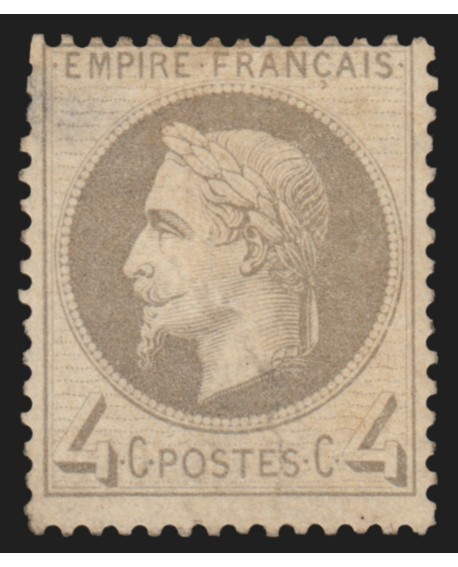 n°27B, Napoléon Lauré, 4c gris, Type II, neuf * avec trace de charnière - B/TB