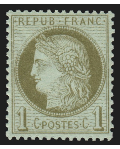 n°50, Cérès 1c vert-olive, neuf * avec charnière - TB