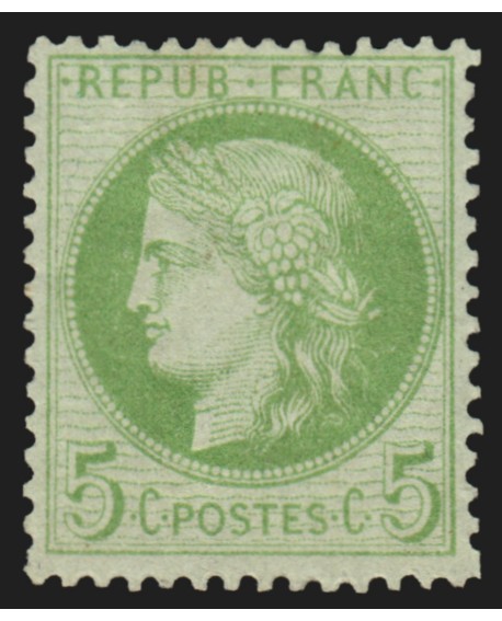 n°53, Cérès 5c vert-jaune, neuf * avec charnières fortes - TB D'ASPECT