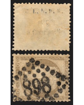 n°56, avec publicité au verso, Cérès 30c brun, oblitéré