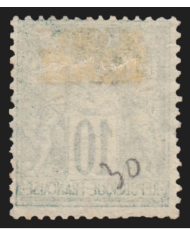 n°76, Sage 10c vert, Type II (N sous U), oblitéré - dentelure irrégulière