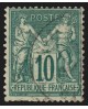 n°76, Sage 10c vert, Type II (N sous U), oblitéré - dentelure irrégulière