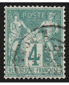 n°63, Sage 4c vert, Type I (N sous B), oblitéré - TB