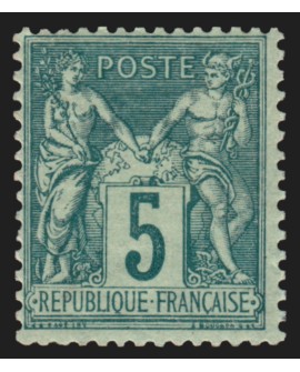 n°75, Sage 5c vert, Type II, neuf ** sans charnière - TB