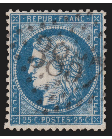 n°60A, variété "cadre doublé", Cérès 25c bleu, Type I, oblitéré - TB