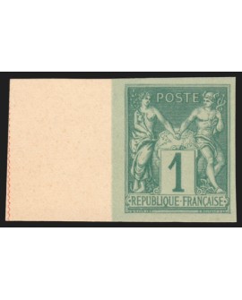 n°61c, Granet, non-dentelé, papier bristol, Sage 1c vert-sur-vert, neuf (*)