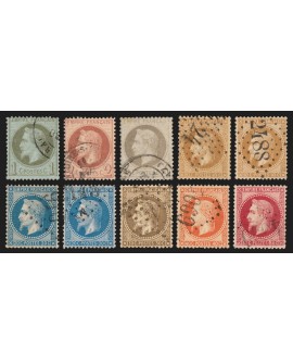 n°25/32, Napoléon III Empire Lauré 1868, série complète - TB D'ASPECT