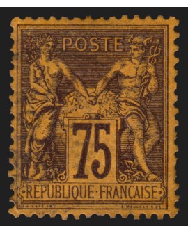 n°99, Sage 75c violet sur orange, neuf * avec charnière, GNO