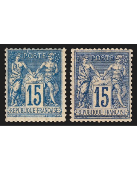 n°101, les 2 nuances, Sage 15c bleu, neuf ** sans charnière - TB D'ASPECT